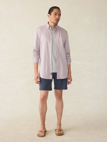 Coastline Knit Shirt - Blue Coral Gingham