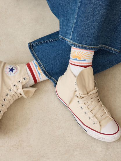 Sun And Waves™ Sock - Red Horizon