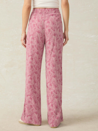 Cabana Pant - Dusty Rose Banana Leaf