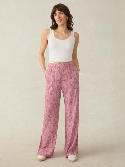 Cabana Pant - Dusty Rose Banana Leaf