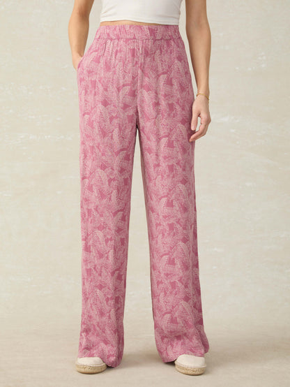 Cabana Pant - Dusty Rose Banana Leaf