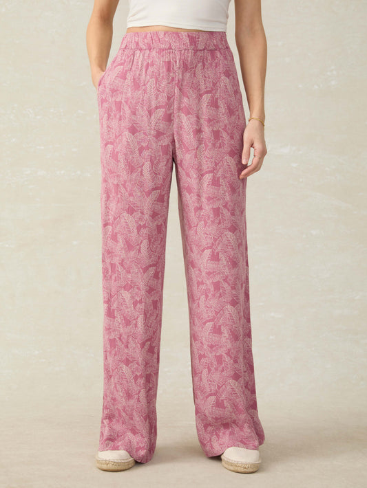 Cabana Pant - Dusty Rose Banana Leaf