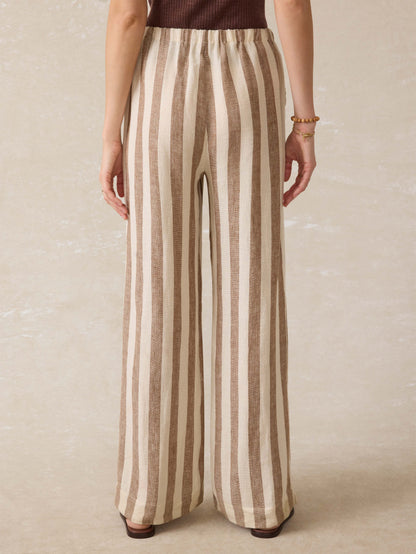 Laidback Palma Linen Pant - Cocoa Beach Stripe