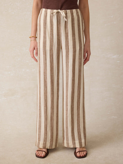 Laidback Palma Linen Pant - Cocoa Beach Stripe