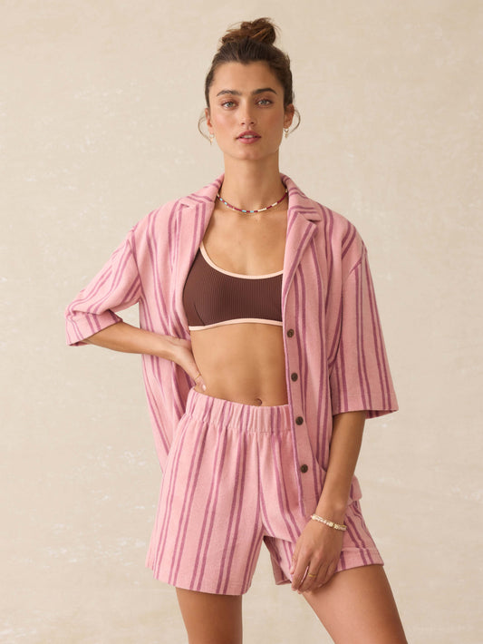 Cabana Towel Terry Short - Orchid Lines