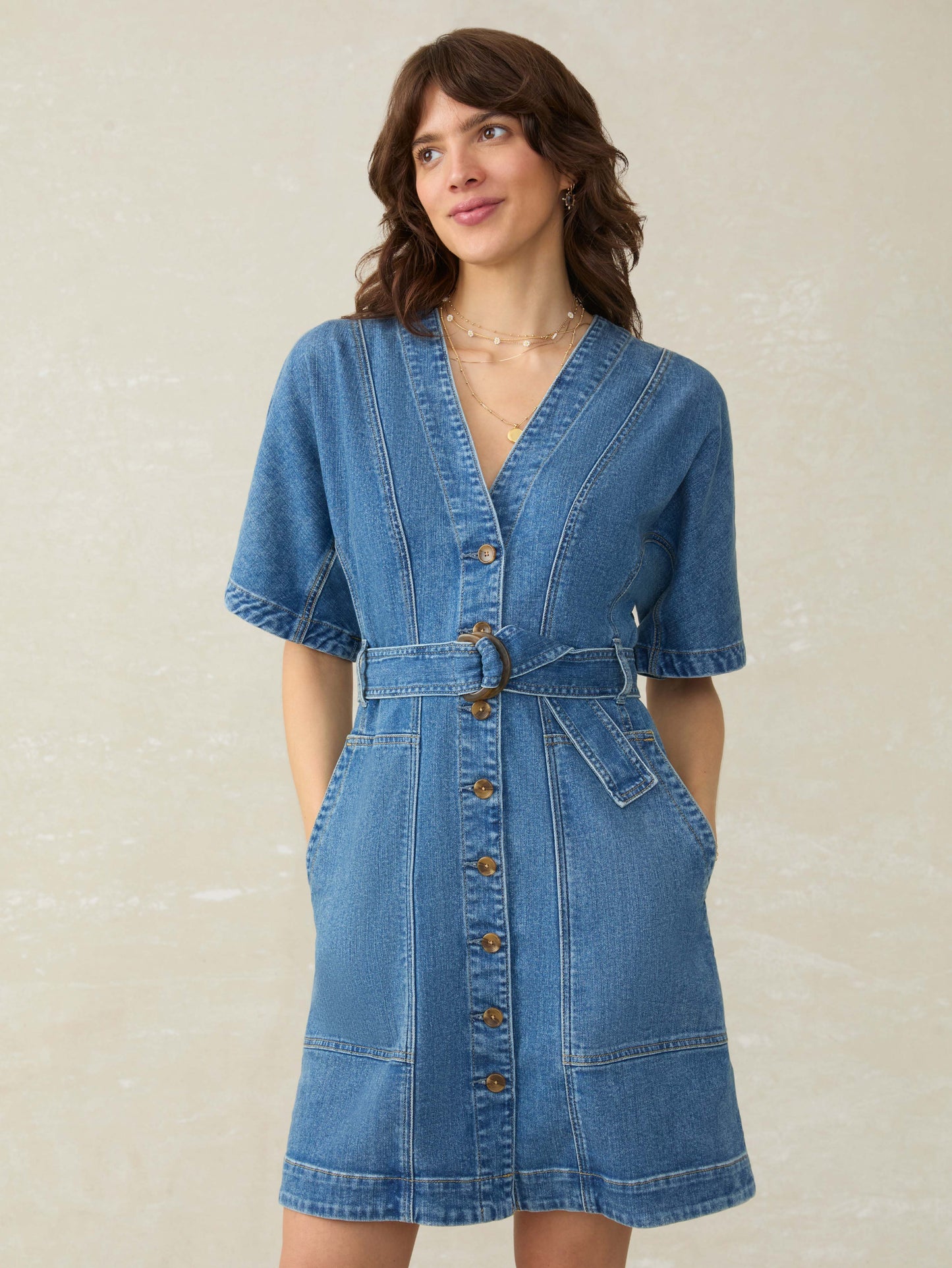 Denim Camille Mini Dress - Sedona Blue Wash