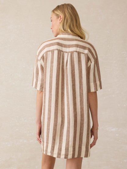 Palma Linen Dara Mini Dress - Cocoa Beach Stripe