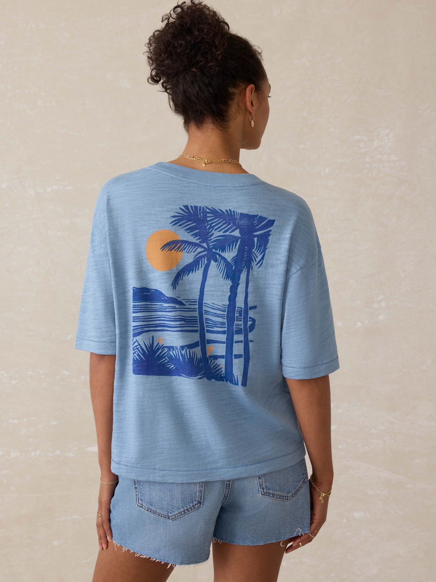 Sunwashed Slub Vintage Tee - Dusty Blue