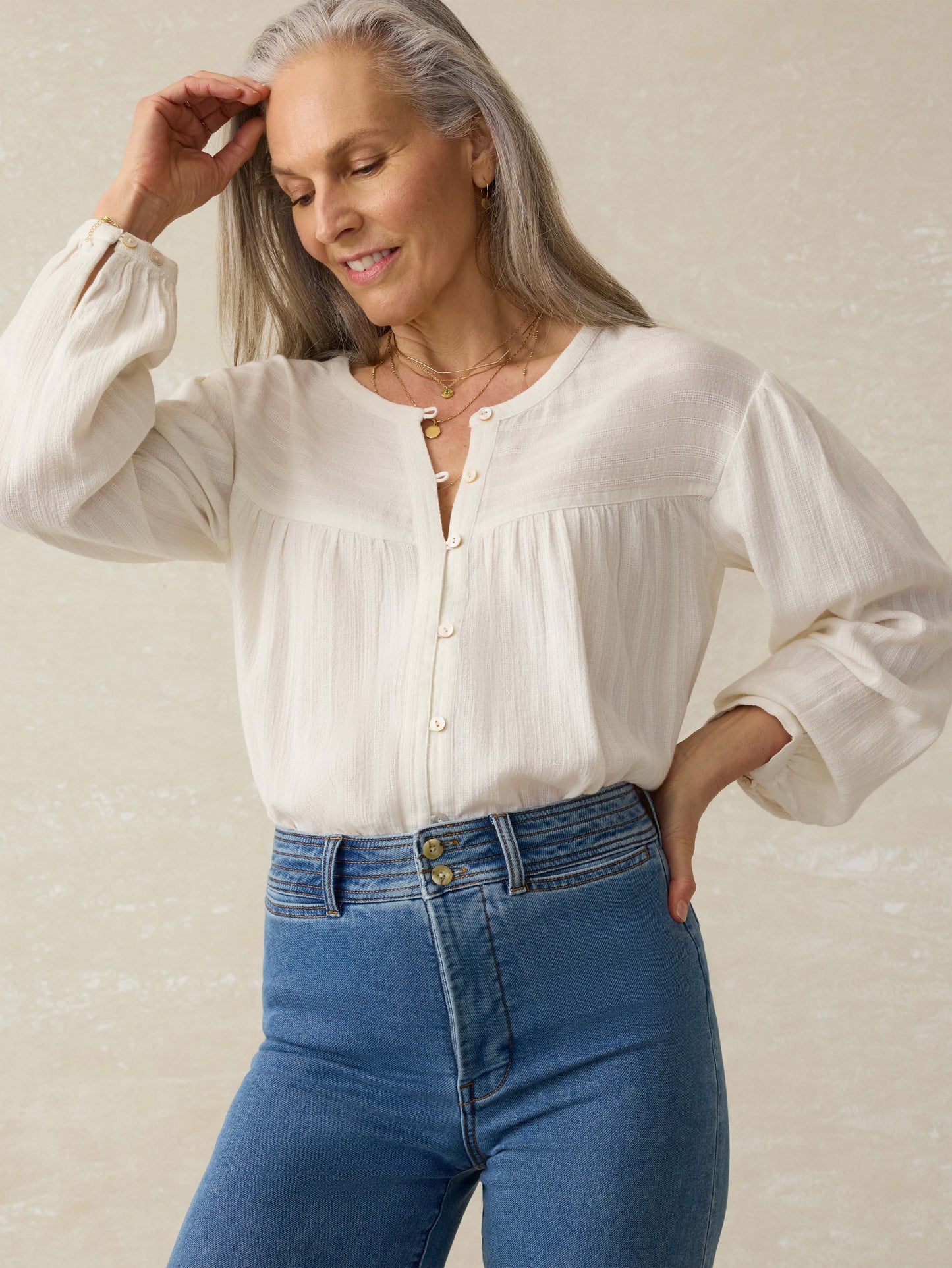 Lena Blouse - Egret