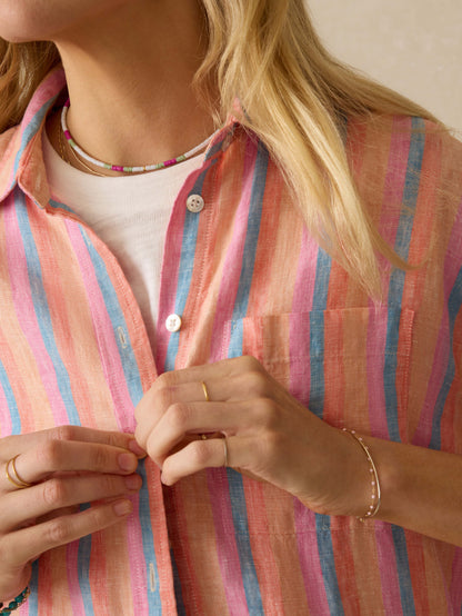 Laguna Linen Relaxed Shirt - Cabana Multi Stripe