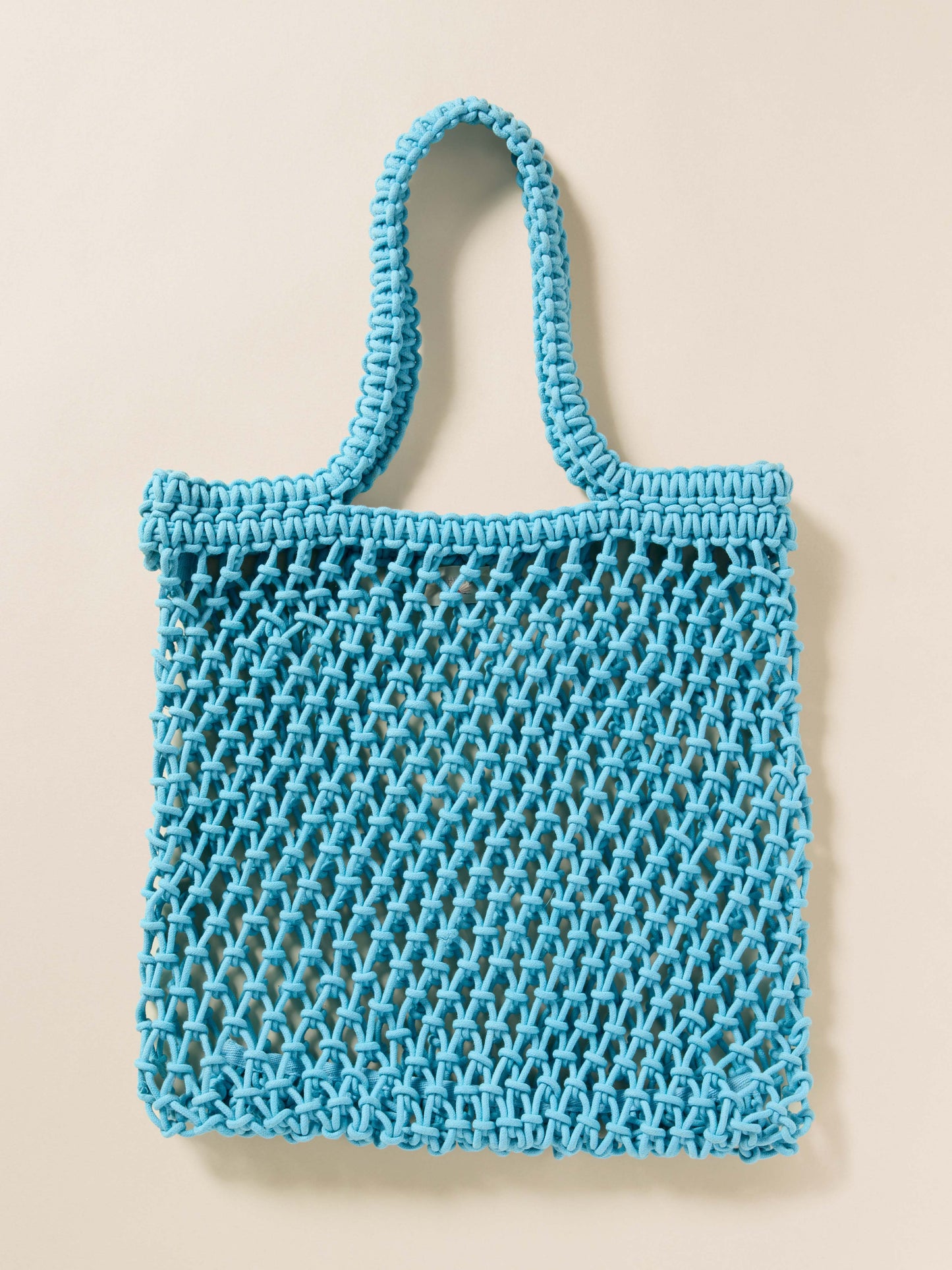 Sunwashed Macrame Tote - Aqua