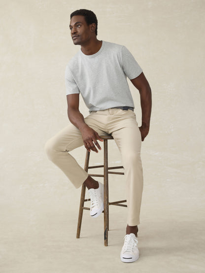 Stretch Terry 5-Pocket Athletic Fit Pant - Stone