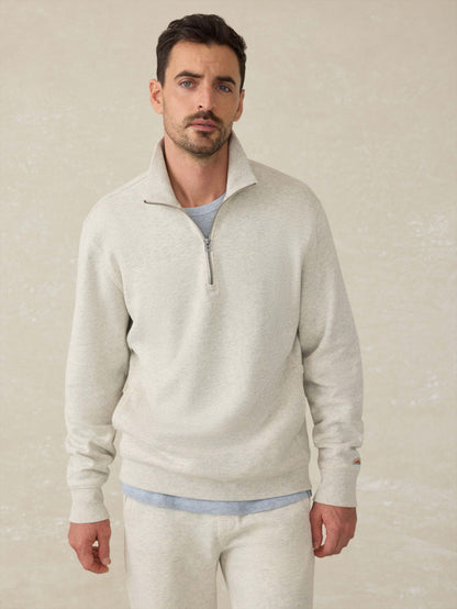 High Standard Fleece Quarter Zip - Antique Ivory Heather
