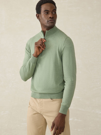 Movement™ Quarter Zip Sweater - Faded Leaf Melange