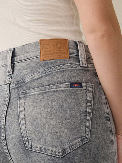 Slim Straight Sunwashed Denim - Washed Black