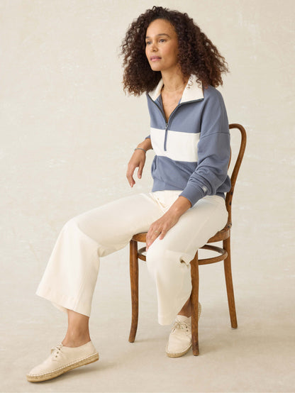 High Standard Fleece Quarter Zip - Blue Coast Stripe