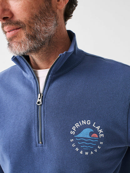 Spring Lake Long-Sleeve Terry Quarter Zip - Faded Navy