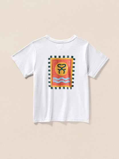 Kids Surf Ghana Short-Sleeve Flag Graphic Tee - White