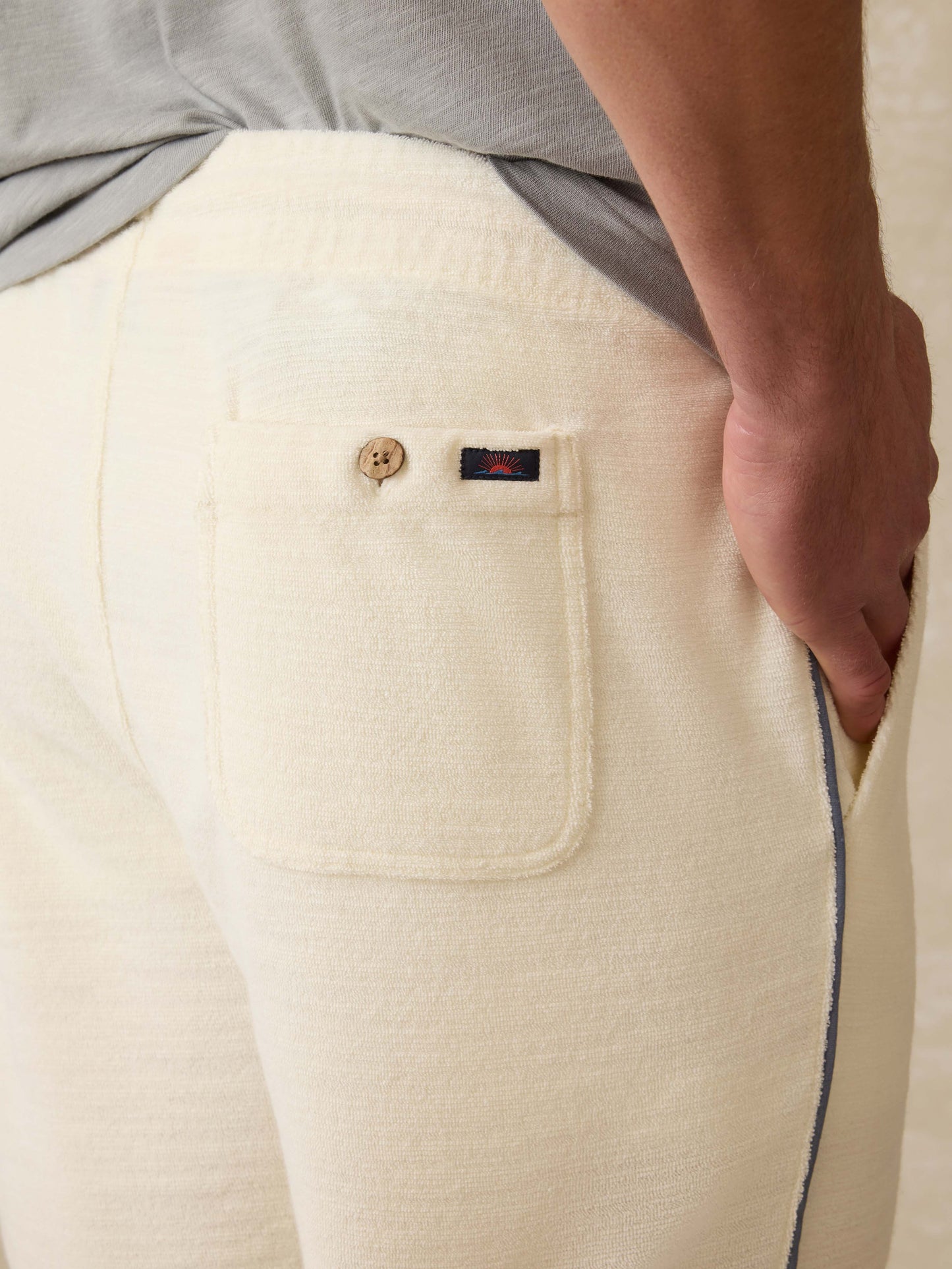Cabana Towel Terry Sweatshort - Vintage White