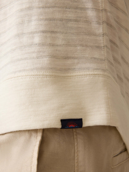 Sunwashed Midweight Organic Hoodie - Ivory Rock Stripe
