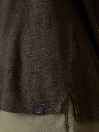 Short-Sleeve Linen Polo - Washed Black