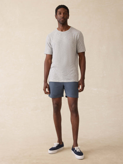 Sunwashed Regenerative Tee - Silver Sea Stripe
