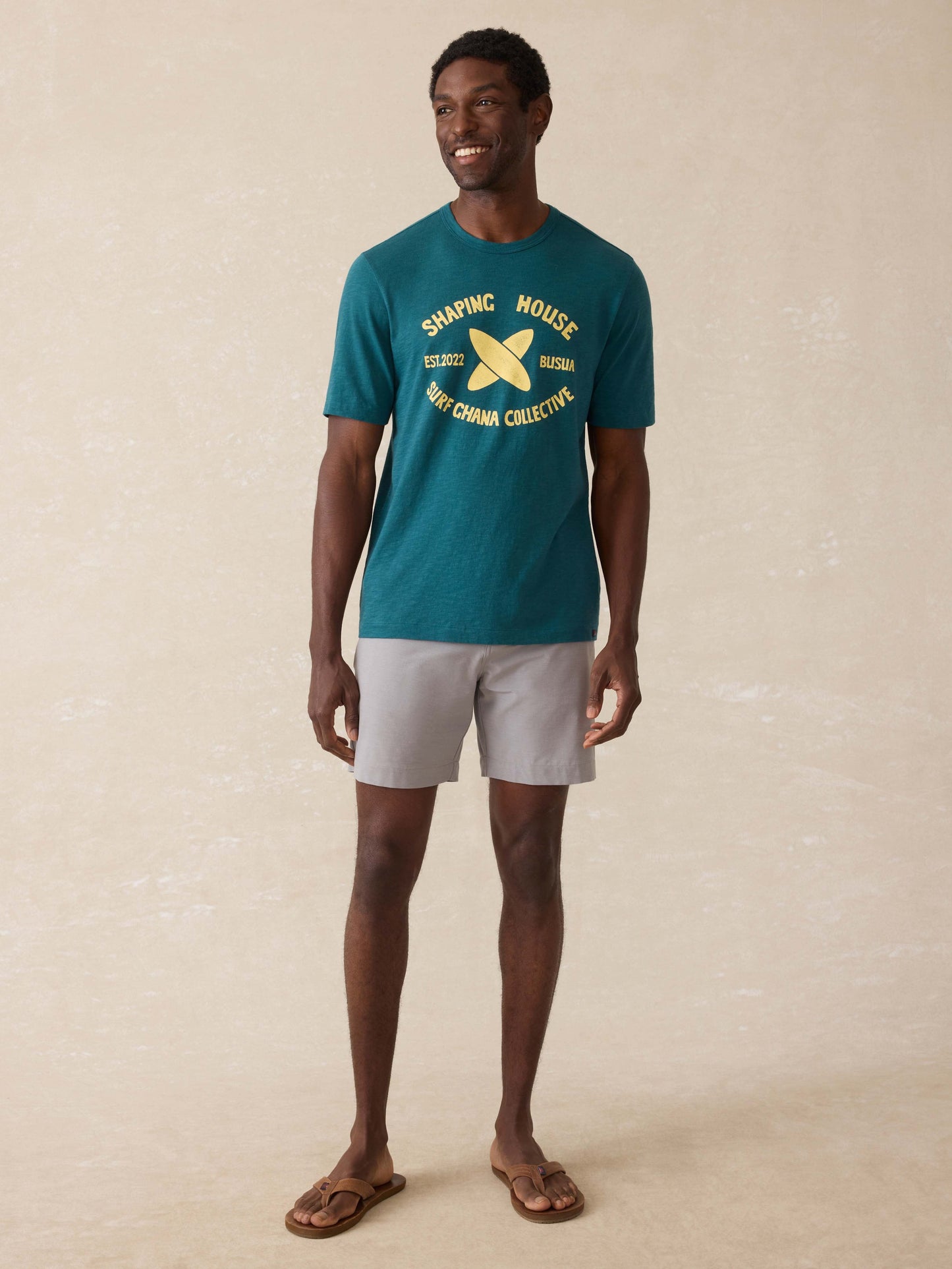 Surf Ghana Short Sleeve Shaping House Graphic Tee - Agona Green