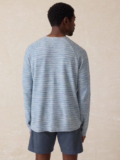 Indigo Crewneck Sweatshirt - Indigo Waterway Stripe