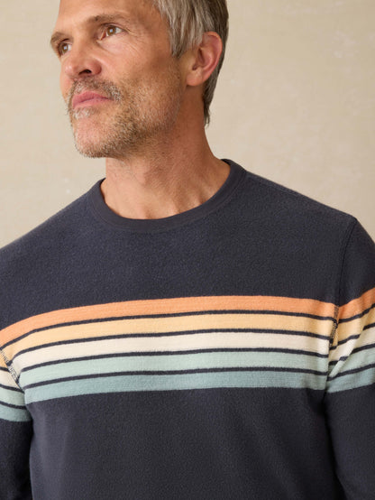 Cabana Towel Terry Crewneck - Seacoast Sunrise Stripe