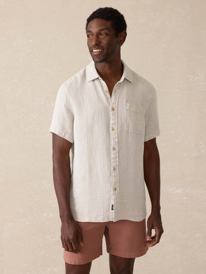 Short-Sleeve Palma Linen Shirt - Natural