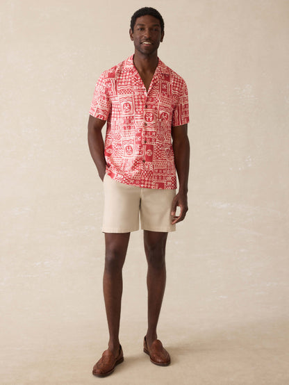Surf Ghana Short Sleeve Breeze Camp Shirt - Sankofa Tile Clay