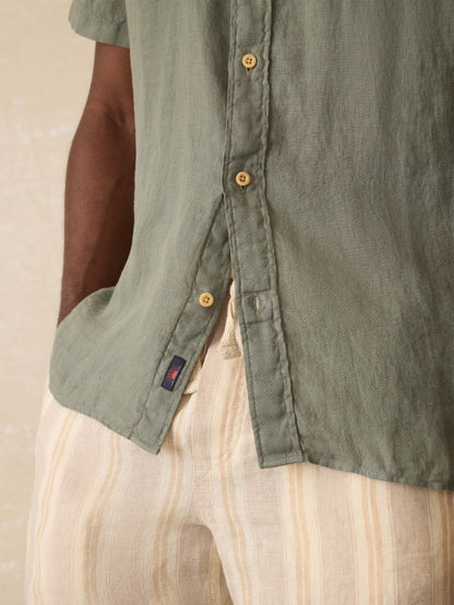 Short Sleeve Laguna Linen Shirt - Spruce