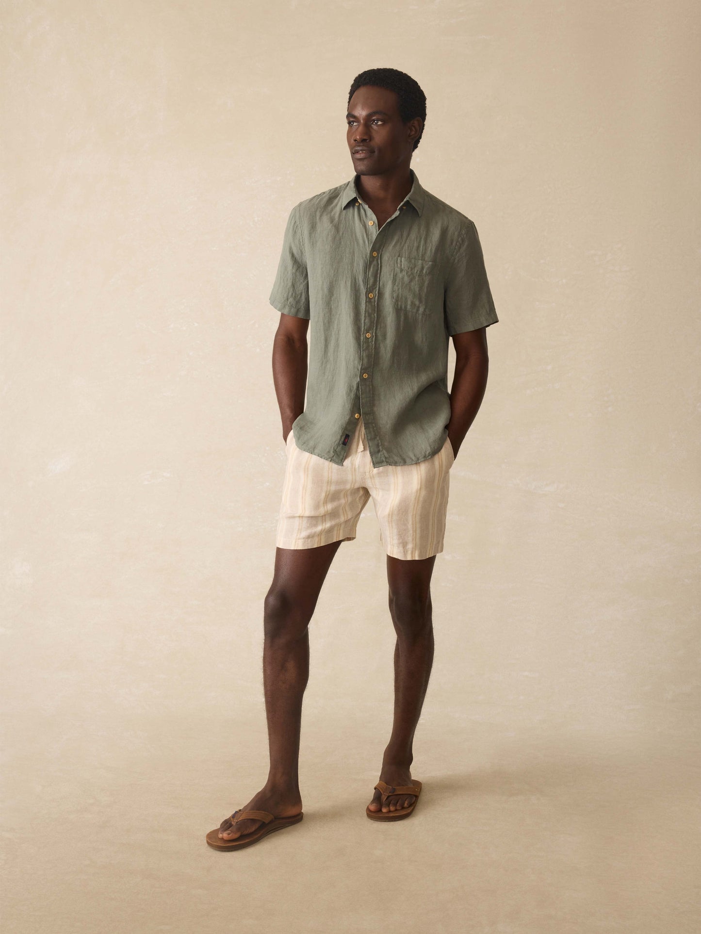 Short Sleeve Laguna Linen Shirt - Spruce