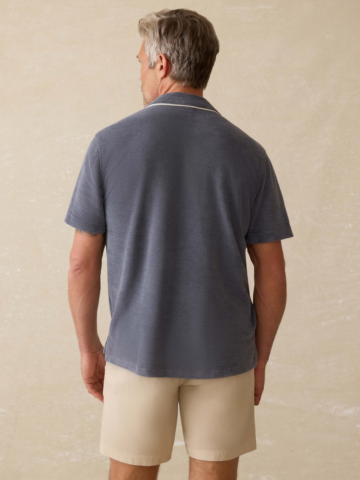 Short-Sleeve Cabana Towel Terry Shirt - Eastern Storm