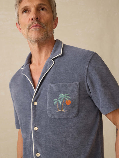 Short-Sleeve Cabana Towel Terry Shirt - Eastern Storm