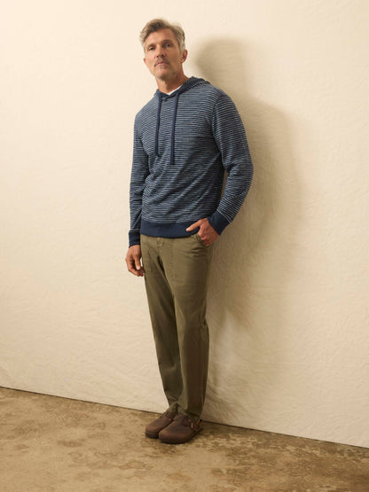 Sunwashed Midweight Organic Hoodie - Navy Stream Stripe