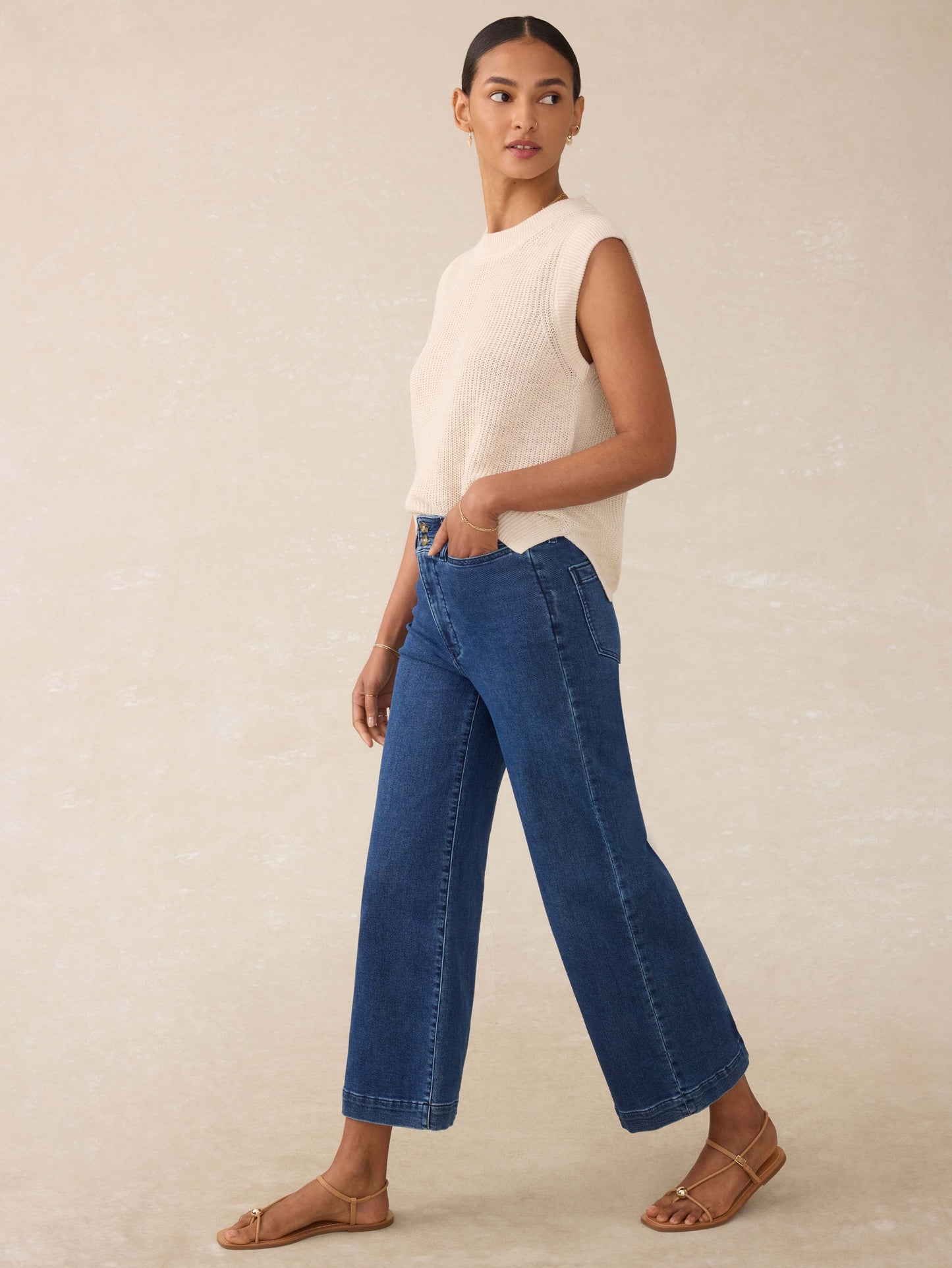 Stretch Terry Harbor Ankle Pant - Creekstone Wash