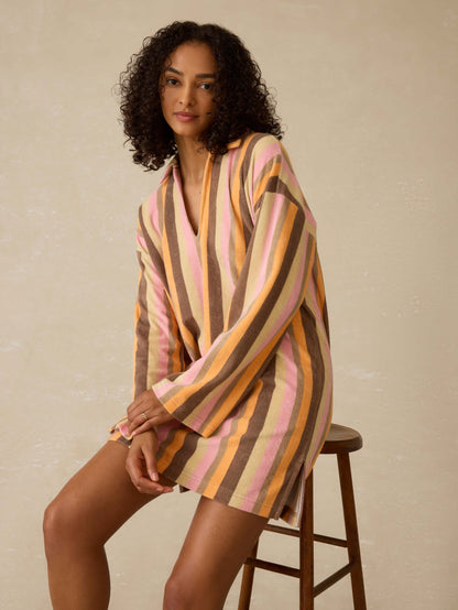 Cabana Towel Terry Mini Dress - Sun Kissed Stripe