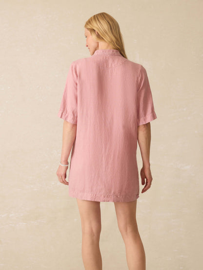 Paradise Point Linen Dress - Withered Rose