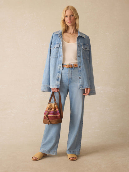 Linen Denim Jacket - Summer Seas Wash