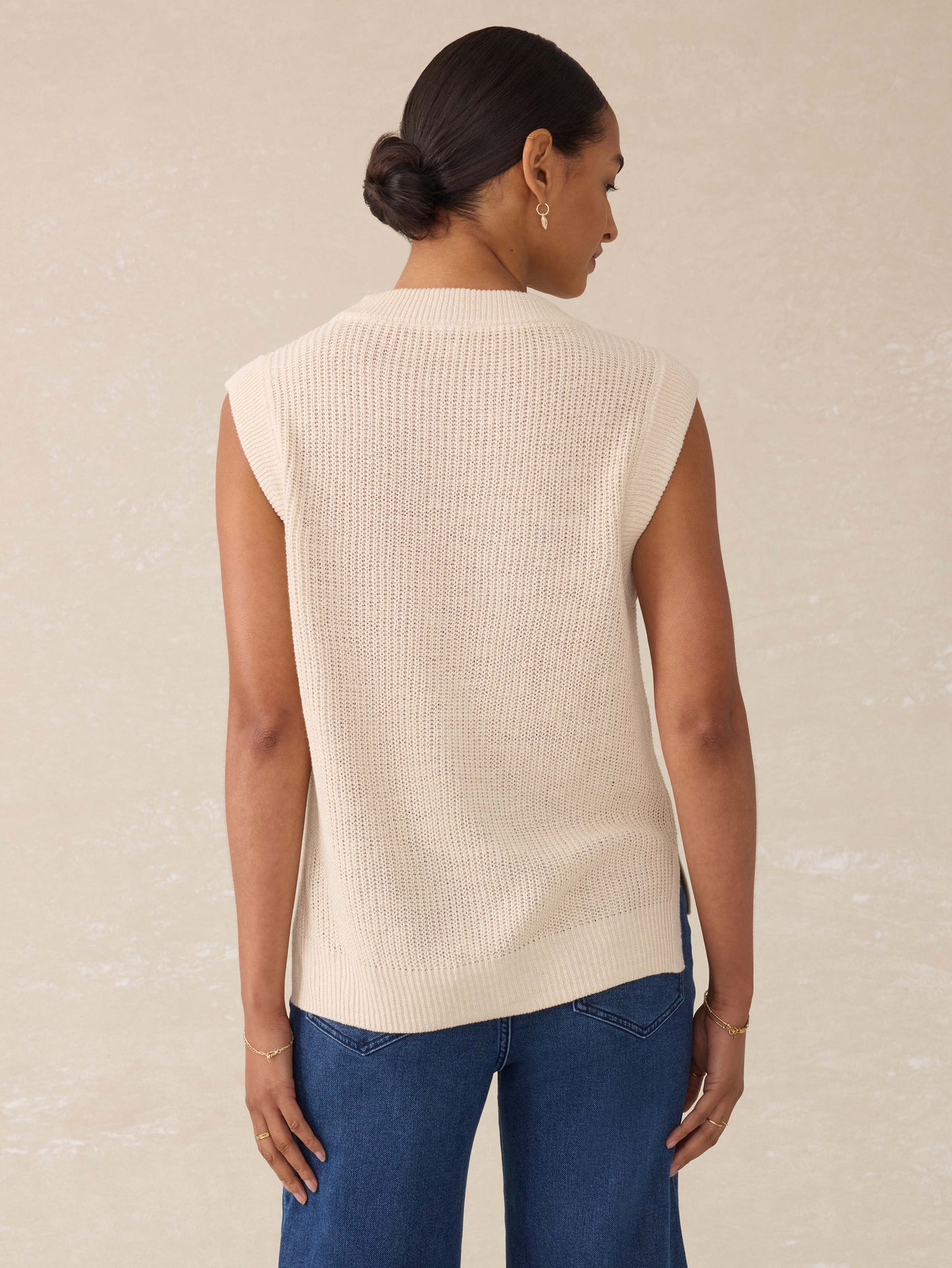 Miramar Linen Sweater Tank - Summer Sand