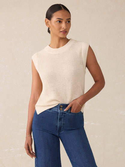 Miramar Linen Sweater Tank - Summer Sand