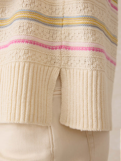 Miramar Linen Stargazer Crew - Seashell Sands