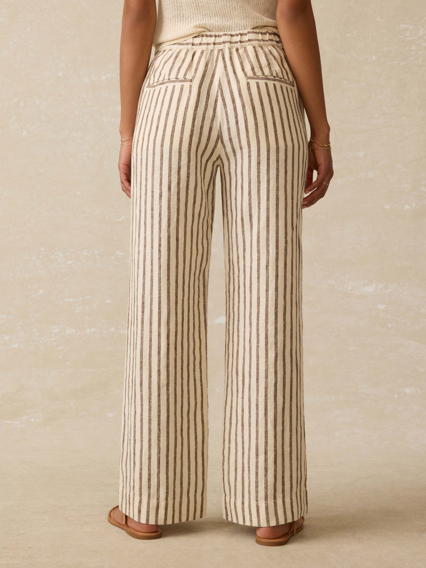Sun Strider Linen Pant - Cocoa Grove Stripe