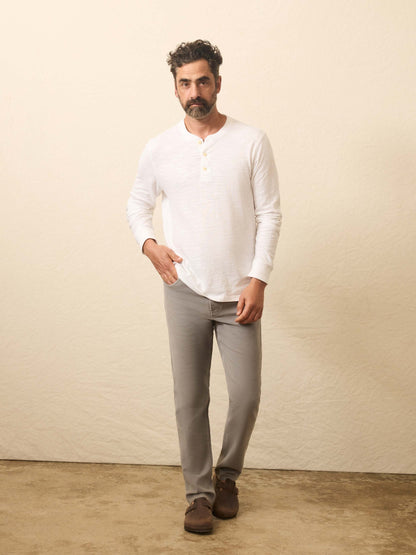 Sunwashed Slub Henley - White