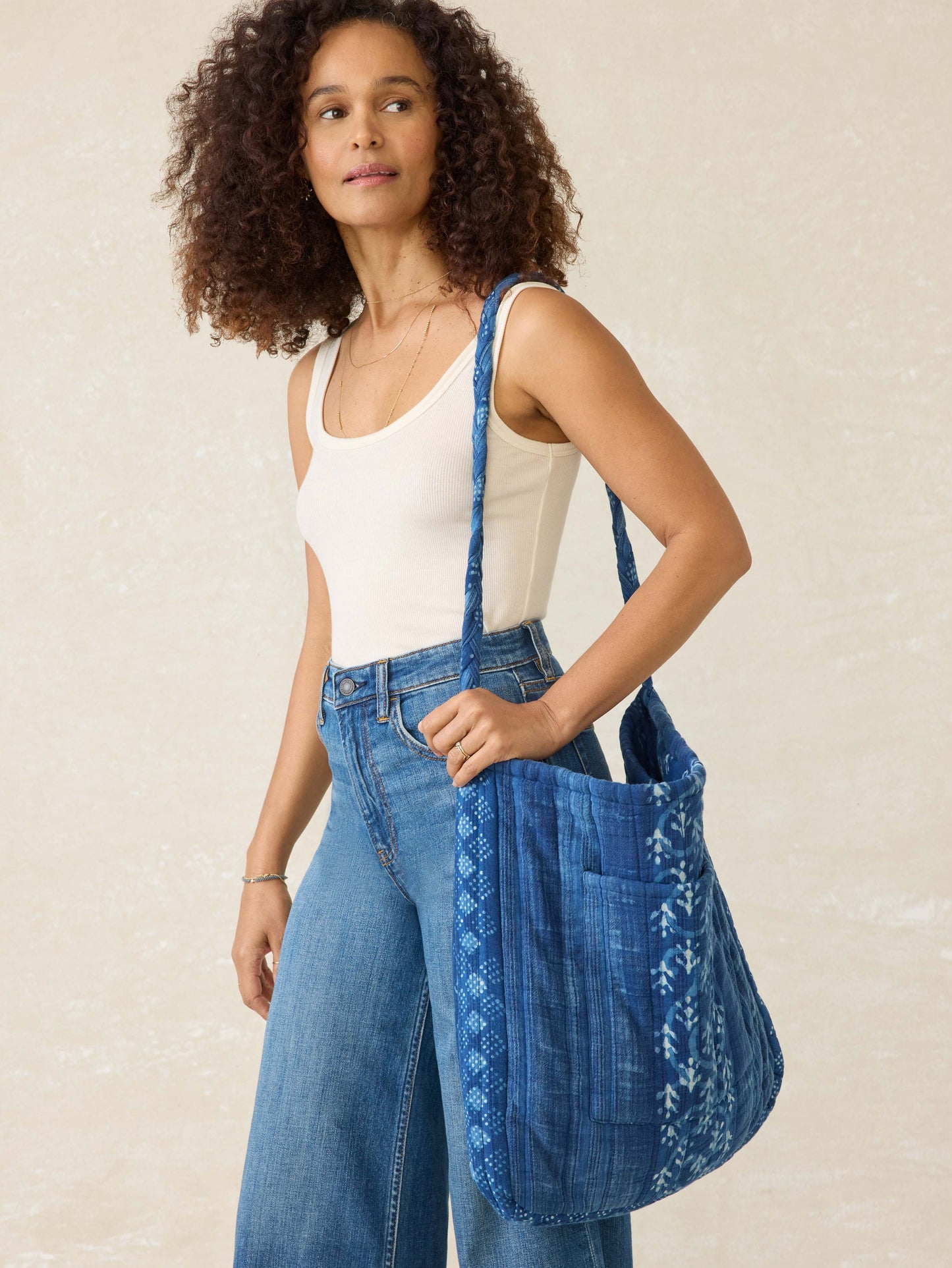 Sun Valley Quilted Tote - Indigo Valley